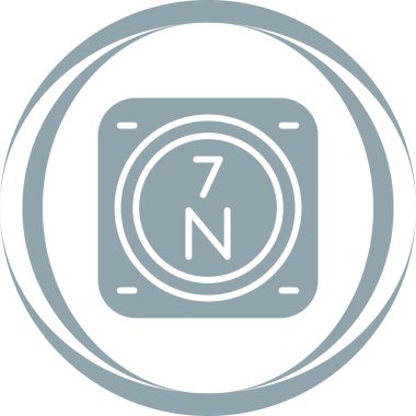 nitrojen kimyasal element ağ basit illüstrasyon