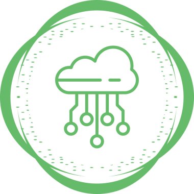 Bulut hesaplama. Web simgesi vektör illüstrasyonu