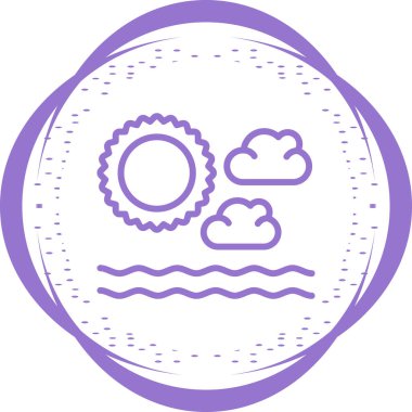 Bir güneş ikonu tasarımının gösterimi 