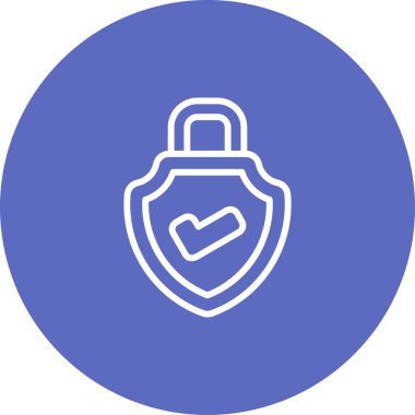 Asma kilit modern simgesinin vektör illüstrasyonu     