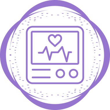 Kalp Atışı İzleyici simgesi, vektör illüstrasyonu