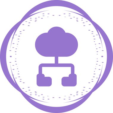 Bulut hesaplama. Web simgesi vektör illüstrasyonu