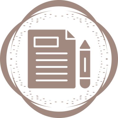 kalem simgesi, vektör illüstrasyonlu belge