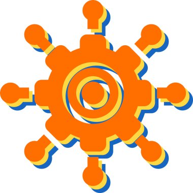 Sikke ayarları simgesi, vektör illüstrasyonu. Mikro Servisler    