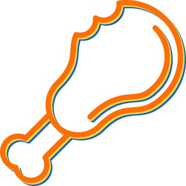 Pişmiş tavuğun temel doğrusal çizimi