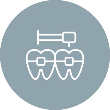 Diş matkabı simgesinin basit özet çizimi