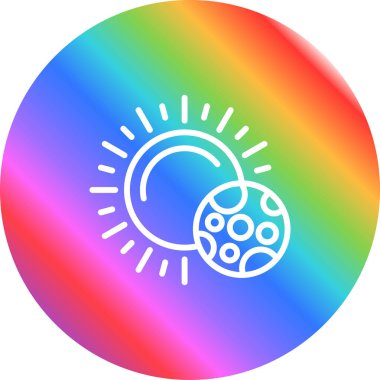 Bir güneş ikonu tasarımının gösterimi 