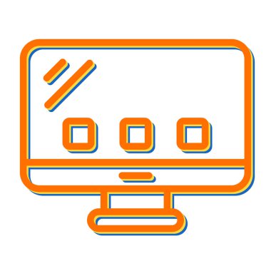 Vektör illüstrasyon Bilgisayar Masaüstü simgesi