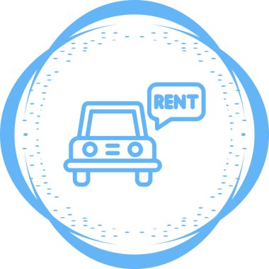 Kiralık araba. Web simgesi vektör illüstrasyonu