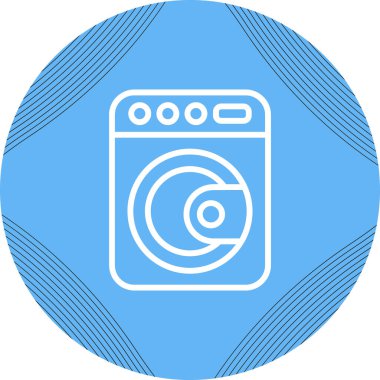 Çamaşır makinesinin basit doğrusal resmi