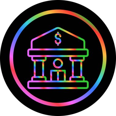 Banka binası simgesi, basit illüstrasyon 