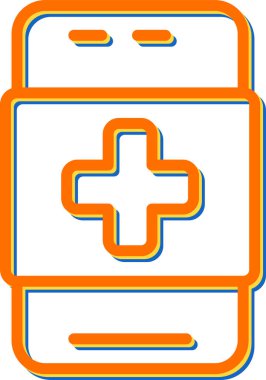 akıllı telefon orta uygulama simgesi, vektör illüstrasyonu basit tasarım