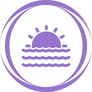 Bir güneş ikonu tasarımının gösterimi 