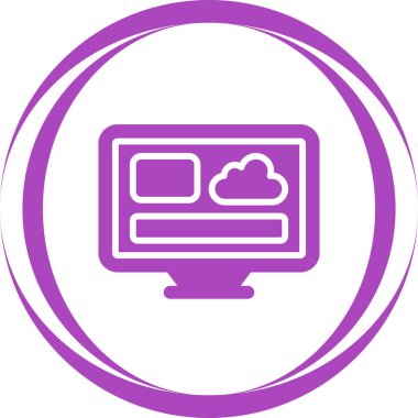 Vektör illüstrasyon Bilgisayar Masaüstü simgesi