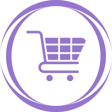 Alışveriş arabası simgesi, vektör illüstrasyonu 