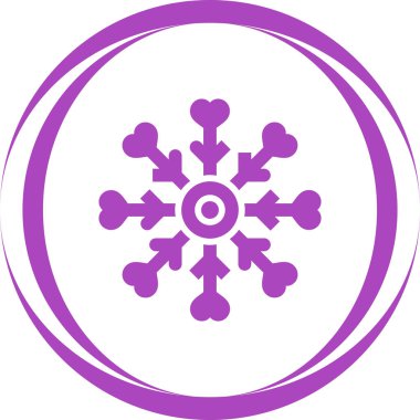 Kar Tanesi yassı ikonu, vektör çizimi. Kış sembolü