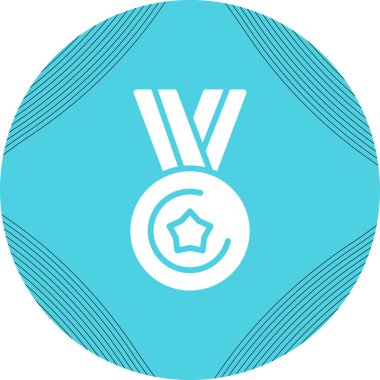 Madalya ikonu, vektör illüstrasyonu. Ödül, ödül 