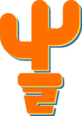 Kaktüs bitki simgesinin vektör çizimi 