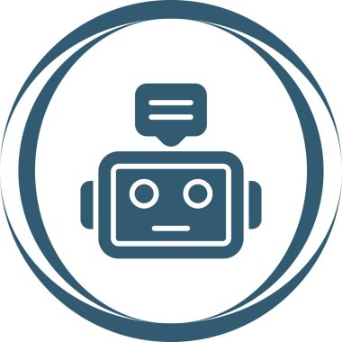 Sohbet robotu. Web simgesi vektör illüstrasyonu