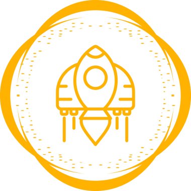 Düz roket ikonunun vektör çizimi. Uzay aracı sembolü