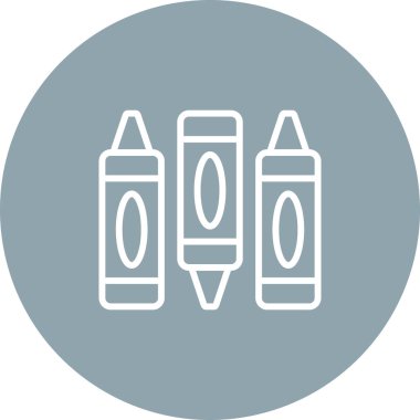 Pastel boya ikonunun vektör illüstrasyonu