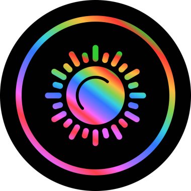 Bir güneş ikonu tasarımının gösterimi 