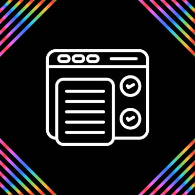 Web simgesi vektör illüstrasyonunu test ediyor     