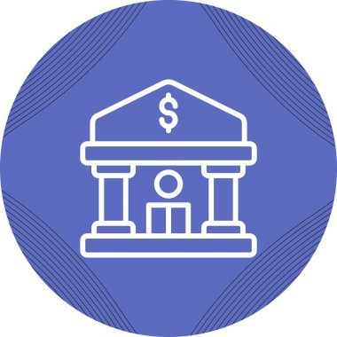 Banka binası simgesi, basit illüstrasyon 