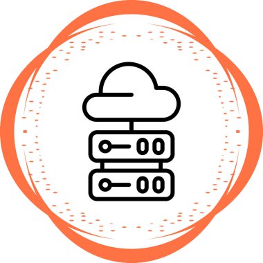 Bulut hesaplama. Web simgesi vektör illüstrasyonu