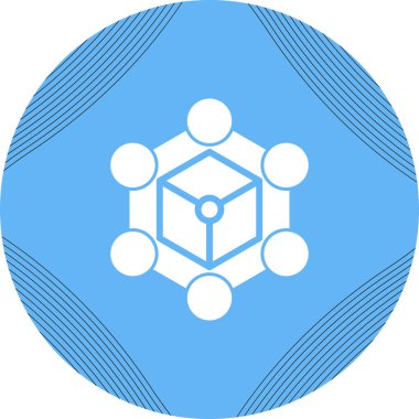 Soyut modern blockchain simgesi, vektör illüstrasyonu