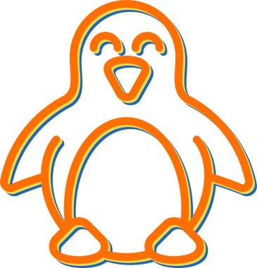 Şirin Penguen 'in basit doğrusal çizimi