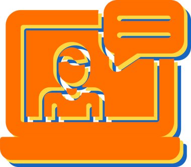 Web konferans simgesi, vektör illüstrasyonu