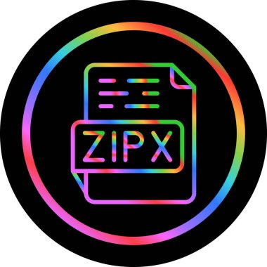 ZIPX dosya biçimi vektör illüstrasyonu