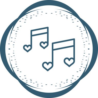 Romantik müzik web simgesi vektör illüstrasyonu