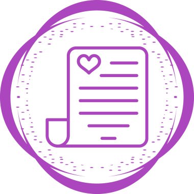 Aşk şiiri. Web simgesi vektör illüstrasyonu 