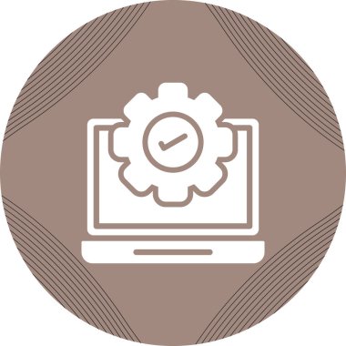 Saati olan bir laptop. Web simgesi