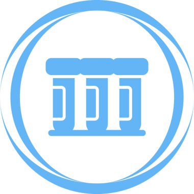 Kimyasal mataralı laboratuvar simgesi, vektör illüstrasyonu