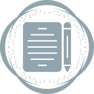 kalem ve kağıt simgesi, vektör çizim