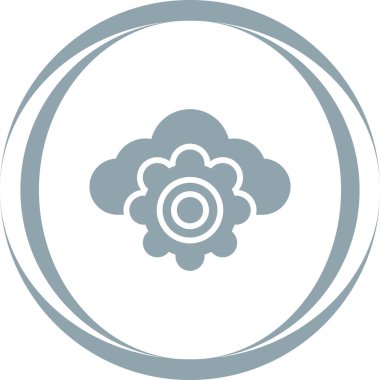 Bulut hesaplama. Web simgesi vektör illüstrasyonu