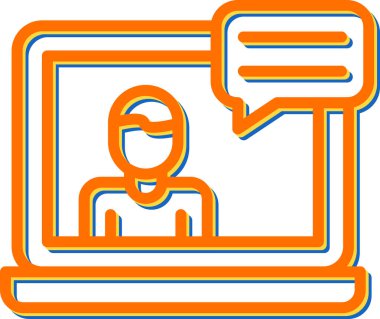 Web konferans simgesi, vektör illüstrasyonu