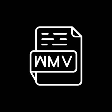 WMV file format icon, vector illustration  clipart