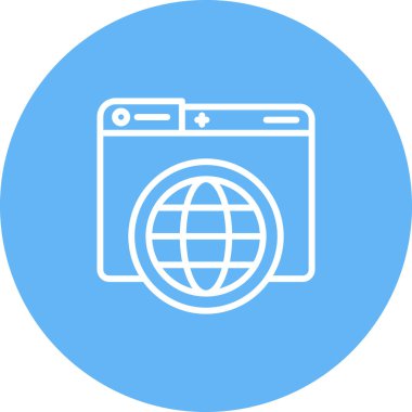 Dünya simgesinin basit çizgi çizimi