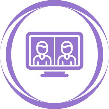 Telepresence simgesinin vektör illüstrasyonu 