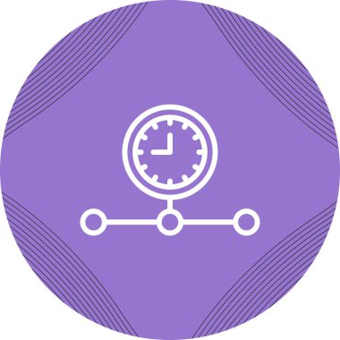 Zaman çizgisinin soyut mütevazı basit vektör simgesi.