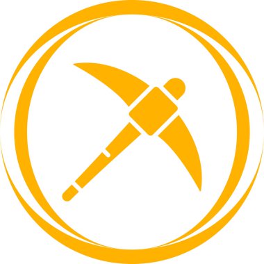 Kazma Simgesi ya da Beyaz Arkaplanda Balta Simgesi Silueti. Web Sitesi Tasarımı ve Uygulamaları için Simge