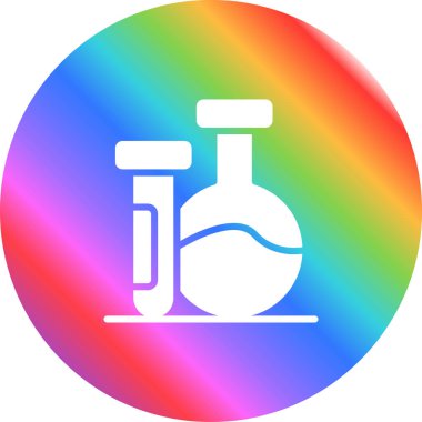 Kimyasal mataralı laboratuvar simgesi, vektör illüstrasyonu