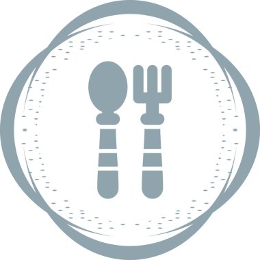 Çatal ve kaşık. Web simgesi basit illüstrasyon 