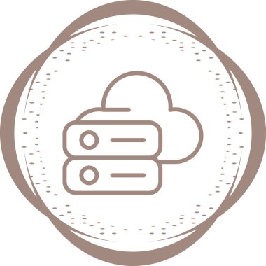 Bulut hesaplama simgesi vektör illüstrasyonu