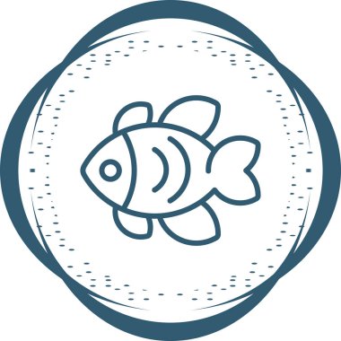 Balık simgesinin vektör illüstrasyonu