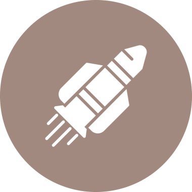 Düz roket ikonunun vektör çizimi. Uzay aracı sembolü